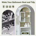 Meuble de rangement arqué au-dessus des toilettes avec portes en acrylique, étagère de salle de bain, meuble de salle de bain moderne avec étagère réglable
