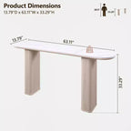 Console moderne de 63 po, tables d'entrée étroites pour couloir, plateau en faux marbre avec texture en arc, table d'appoint canapé cannelée pour salon