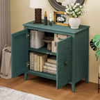 GDFStudio Yann Buffet moderne en bois avec 2 portes et pieds sculptés