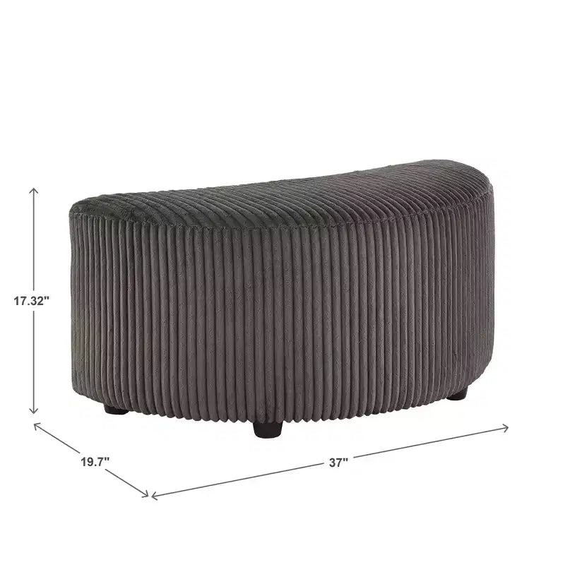 Pouf Louth Wale en velours côtelé et demi-lune - iNSPIRE Q