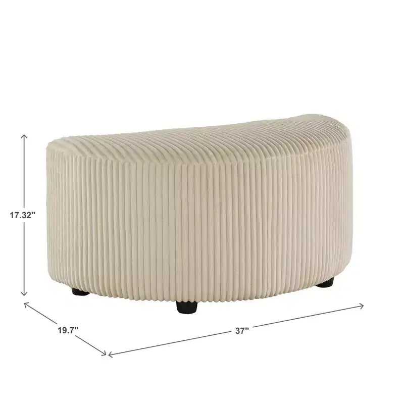 Pouf Louth Wale en velours côtelé et demi-lune - iNSPIRE Q