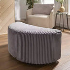 Pouf Louth Wale en velours côtelé et demi-lune - iNSPIRE Q