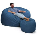 Ultimate Sack 6ft Bean Bag Chair and Footstool, Oversized Lounger, Ivory Fur