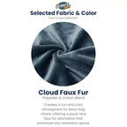 Fauteuil poire et repose-pieds Ultimate Sack 6 pieds, transat surdimensionné, Fourrure ivoire