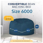 Fauteuil poire et repose-pieds Ultimate Sack 6 pieds, transat surdimensionné, Fourrure ivoire