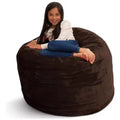 Ultimate Sack 3 ft Bean Bag Chair, Oversized Indoor Comfy Lounger, Brown Fur