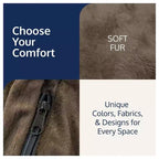 Pouf Ultimate Sack 3 pi, Fauteuil Lounger Confortable Surdimensionné d'Intérieur, Fourrure Marron