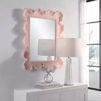 Miroir Mural Ondulé Uttermost Sea Corail Rose 27 1/4 x 34 1/4