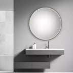 Miroir surdimensionné rond Uttermost Stefania 40 feuilles d'argent antique