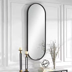 Miroir ovale Uttermost Varina 60 x 22 avec cadre noir