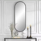 Miroir ovale Uttermost Varina 60 x 22 avec cadre noir