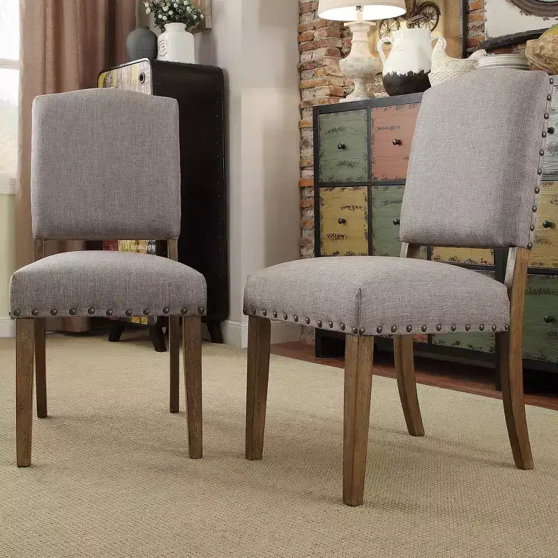 Chaises de salle à manger capitonnées Cobble Hill (lot de 2) - iNSPIREQ