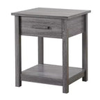 HomeStock Table de chevet rectangulaire en métal pour salon et chambre à coucher