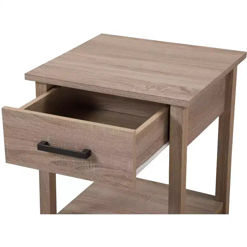 HomeStock Table de chevet rectangulaire en métal pour salon et chambre à coucher