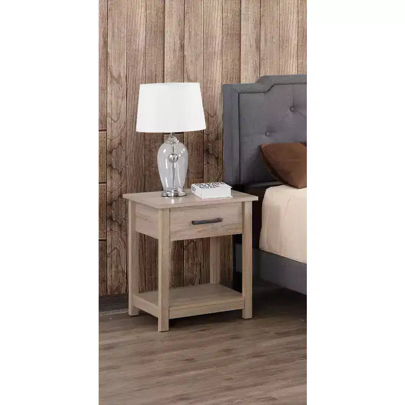 HomeStock Table de chevet rectangulaire en métal pour salon et chambre à coucher