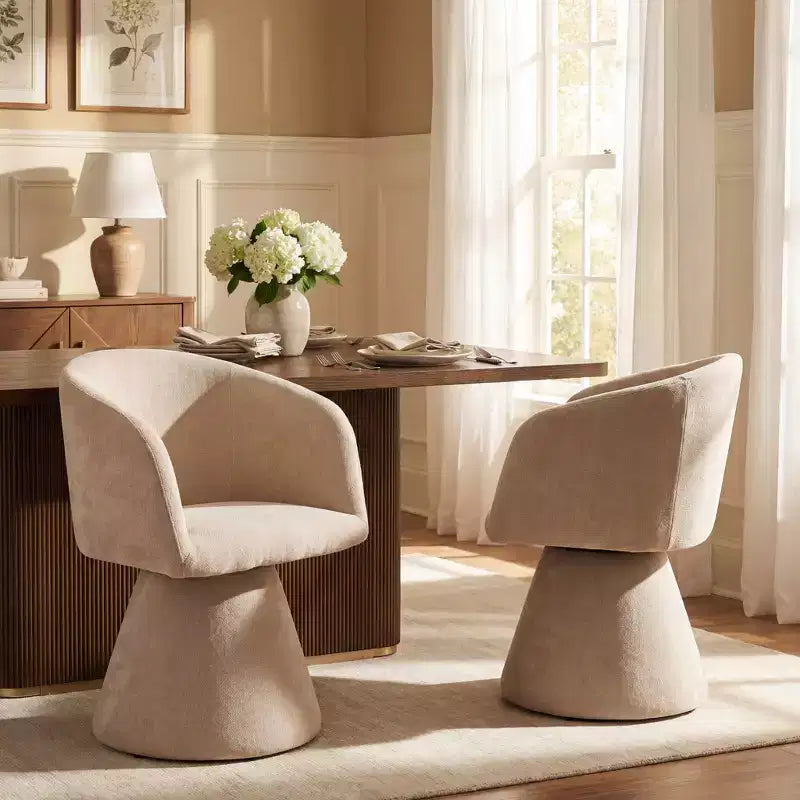 Christopher Knight Home Chai, chaises de salle à manger modernes rembourrées en métal pivotantes à 180° (Lot de 2)