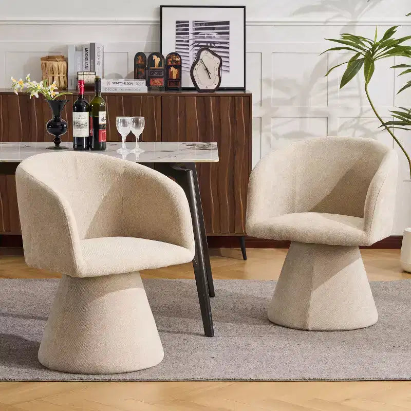 Christopher Knight Home Chai, chaises de salle à manger modernes rembourrées en métal pivotantes à 180° (Lot de 2)