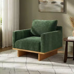Fauteuil d'appoint Christopher Knight Home Niran en hévéa moderne, rembourré en tissu bouclé, avec coussin moelleux