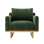 Fauteuil d'appoint Christopher Knight Home Niran en hévéa moderne, rembourré en tissu bouclé, avec coussin moelleux