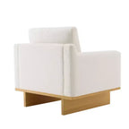Fauteuil d'appoint Christopher Knight Home Niran en hévéa moderne, rembourré en tissu bouclé, avec coussin moelleux
