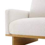 Fauteuil d'appoint Christopher Knight Home Niran en hévéa moderne, rembourré en tissu bouclé, avec coussin moelleux