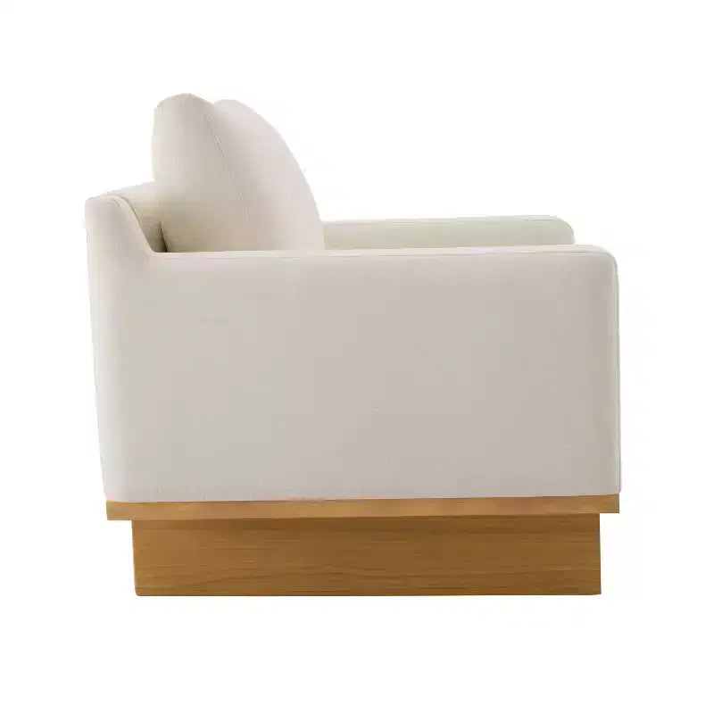 Fauteuil d'appoint Christopher Knight Home Niran en hévéa moderne, rembourré en tissu bouclé, avec coussin moelleux