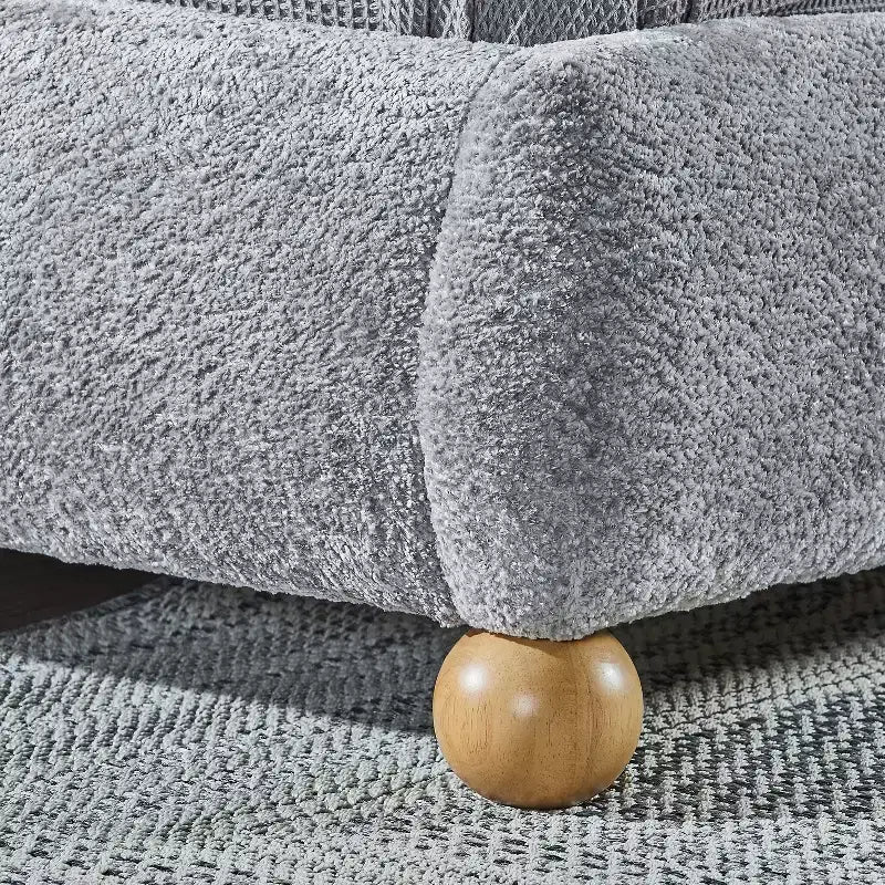 Lit plateforme contemporain Queen Size GDFStudio Lunara rembourré avec pieds coniques