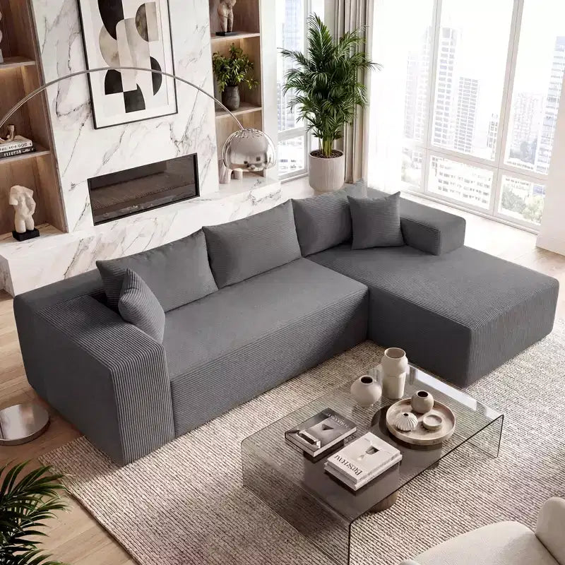 Costway Grand canapé modulaire 110,5 avec assises profondes et dossiers confortables, accoudoirs confortables Beige/Gris/Vert/Noir