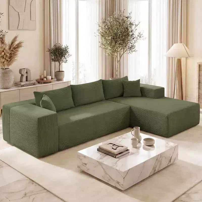 Costway Grand canapé modulaire 110,5 avec assises profondes et dossiers confortables, accoudoirs confortables Beige/Gris/Vert/Noir