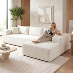 Costway Grand canapé modulaire 110,5 avec assises profondes et dossiers confortables, accoudoirs confortables Beige/Gris/Vert/Noir