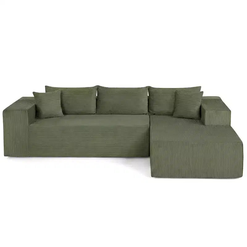 Costway Grand canapé modulaire 110,5 avec assises profondes et dossiers confortables, accoudoirs confortables Beige/Gris/Vert/Noir
