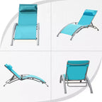 Ensemble de 2 chaises longues de piscine - Chaise longue d'extérieur réglable