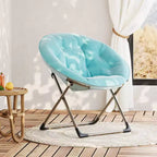Grande chaise pliante confortable à fleurs pour adultes, fauteuil rembourré en coton avec cadre en métal pour chambre, salle de jeux et petits espaces