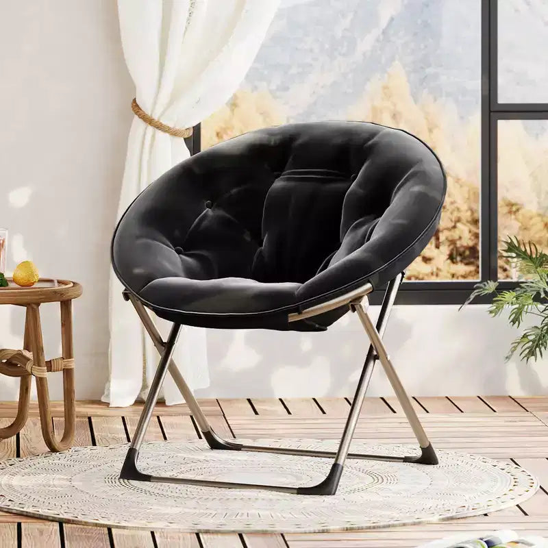 Grande chaise pliante confortable à fleurs pour adultes, fauteuil rembourré en coton avec cadre en métal pour chambre, salle de jeux et petits espaces