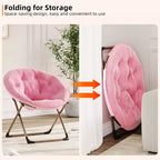 Grande chaise pliante confortable à fleurs pour adultes, fauteuil rembourré en coton avec cadre en métal pour chambre, salle de jeux et petits espaces