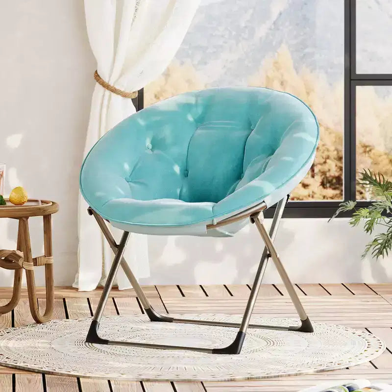 Grande chaise pliante confortable à fleurs pour adultes, fauteuil rembourré en coton avec cadre en métal pour chambre, salle de jeux et petits espaces