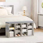 Banc à chaussures d'entrée multifonctionnel avec rangement et siège rembourré - Étagère réglable à 3 niveaux, 10 compartiments - Convient pour l'entrée, la chambre, le salon
