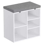 Banc à chaussures d'entrée multifonctionnel avec rangement et siège rembourré - Étagère réglable à 3 niveaux, 10 compartiments - Convient pour l'entrée, la chambre, le salon