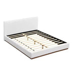 Lit plateforme en bois rembourré en bouclé Phyllis Modern Minimaliste Christopher Knight Home