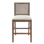 Tabourets de comptoir rembourrés Christopher Knight Home Maris en rotin tressé et hévéa style campagne française (Lot de 2)