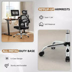 Chaise de Bureau Ergonomique à Dossier Haut en Maille, Appui-tête et Soutien Lombaire Réglables, Roulettes Pivotantes à 360°, pour la Maison, le Bureau