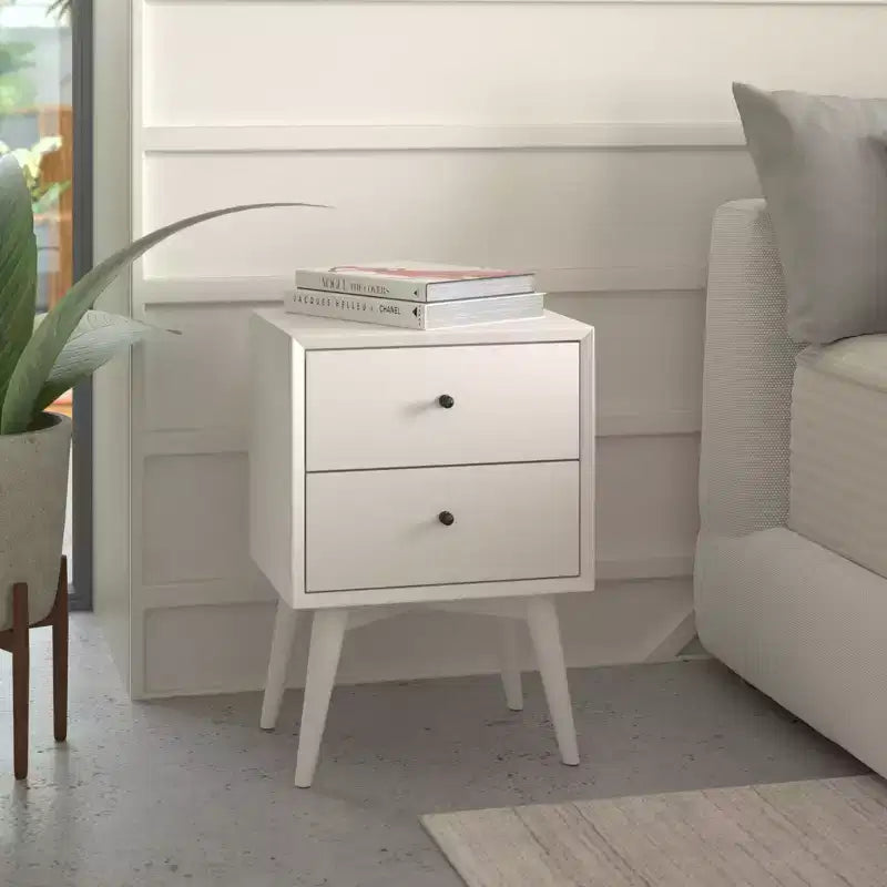 Table de chevet Flynn, Blanc