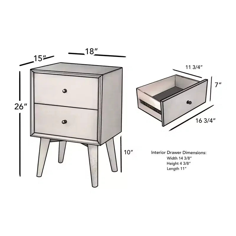 Table de chevet Flynn, Blanc