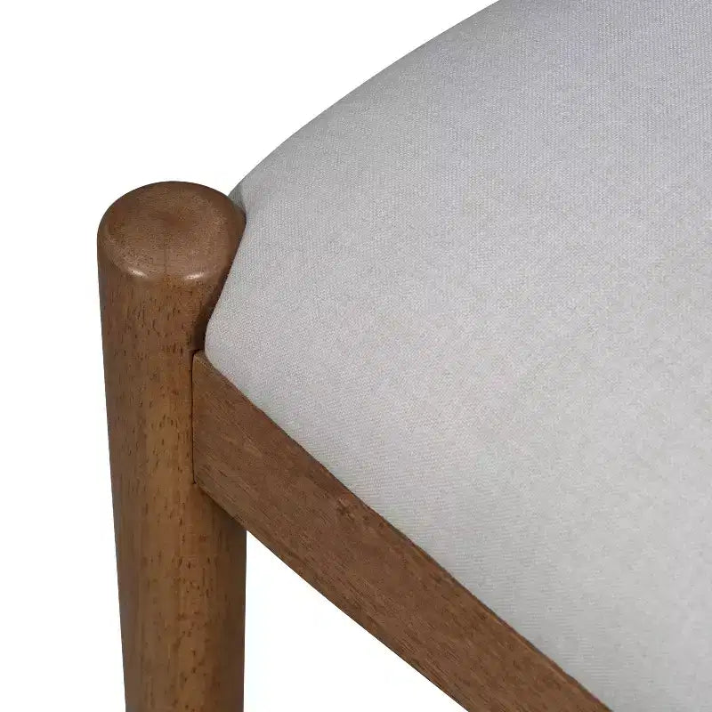 Christopher Knight Home Sigrid Chaises de salle à manger capitonnées en rotin et hévéa, de style moderne du milieu du siècle (lot de 2)