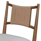 Christopher Knight Home Sigrid Chaises de salle à manger capitonnées en rotin et hévéa, de style moderne du milieu du siècle (lot de 2)