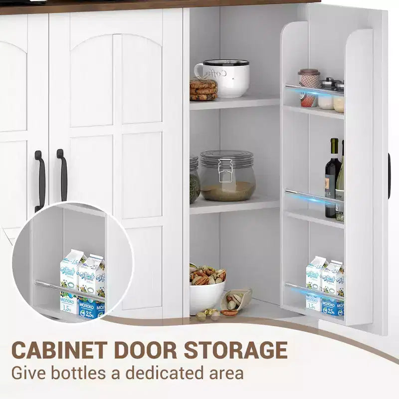 Meuble de garde-manger, Meuble de cuisine avec portes vitrées, Salle à manger