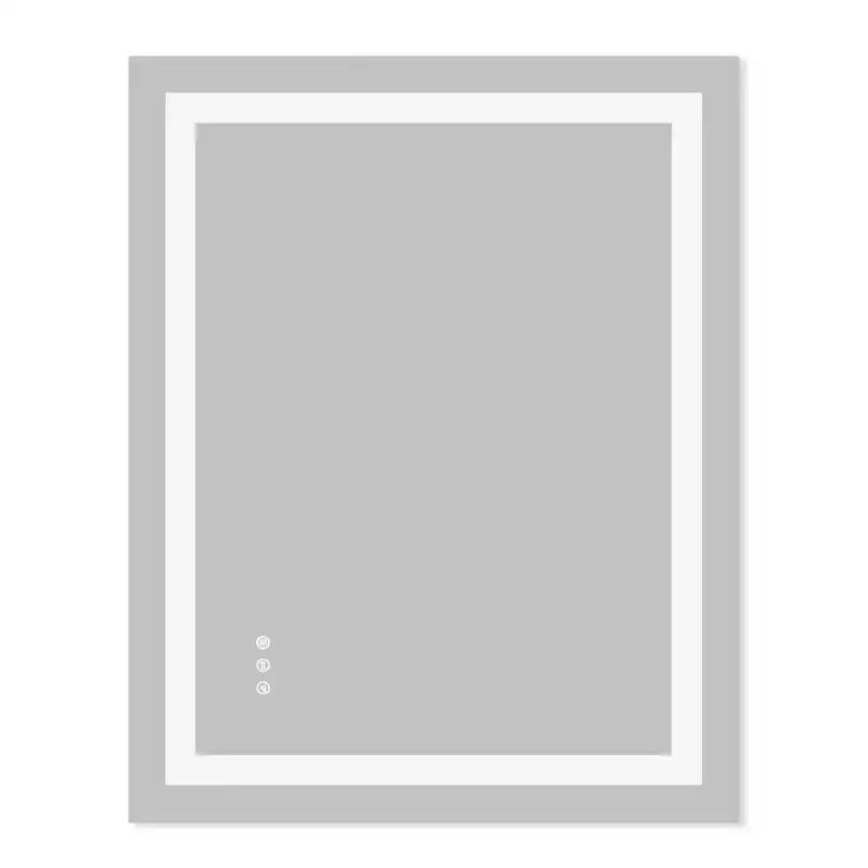 Frameless LED Bathroom Mirror with Double Light Strips, Dimmable Front & Back Lighting, Anti-Fog, 3 Color Temperatures, Memory Touch Control