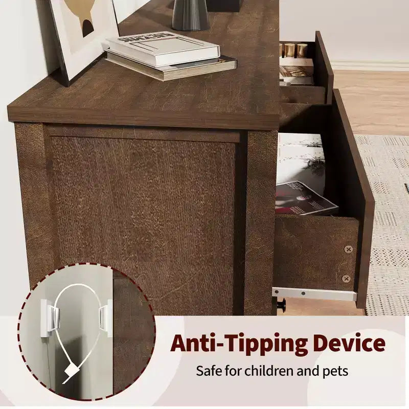 Commode haute de 31,5 po pour chambre à coucher, commode cannelée, armoire de rangement moderne en bois à 5 tiroirs, pour chambre d'enfant, couloir, salon