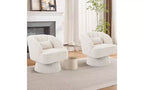 Fauteuil pivotant GustoWave, fauteuil d'appoint en velours 360 avec rembourrage épais, chaise longue moderne du milieu du siècle pour salon, chambre à coucher, gris