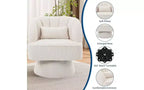 Fauteuil pivotant GustoWave, fauteuil d'appoint en velours 360 avec rembourrage épais, chaise longue moderne du milieu du siècle pour salon, chambre à coucher, gris